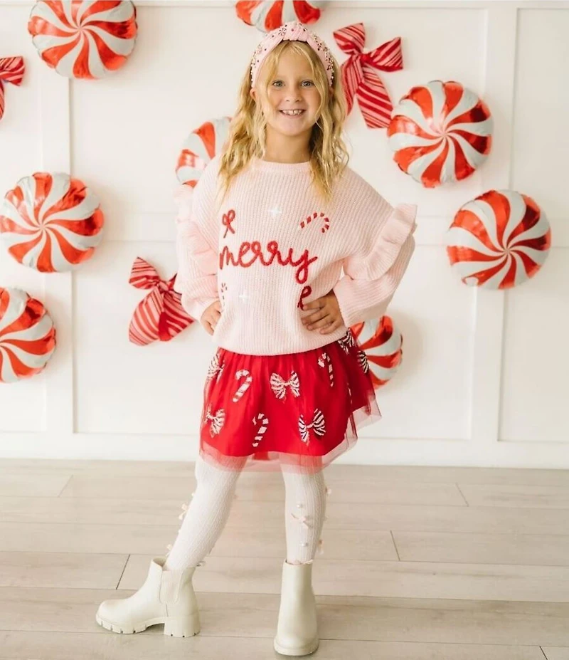Sweet Wink Girls Candy Cane Christmas Gemstone Headband