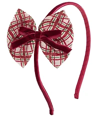 Sweet Wink Girls Christmas Plaid Layered Bow Headband