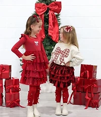 Sweet Wink Girls Christmas Plaid Layered Bow Headband