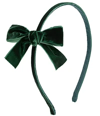 Sweet Wink Girls Emerald Green Velvet Bow Christmas Headband