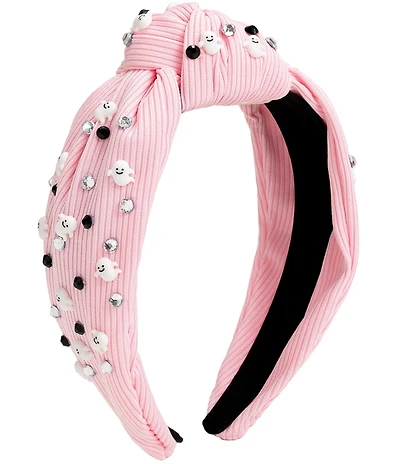 Sweet Wink Girls Halloween Ghost-Printed Gemstone-Embellished Headband