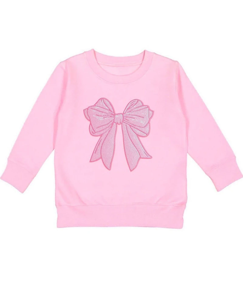 Sweet Wink Girls Long-Sleeve Sequin-Embellished Bow Patch Fleece Sweatshirt