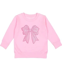 Sweet Wink Girls Long-Sleeve Sequin-Embellished Bow Patch Fleece Sweatshirt