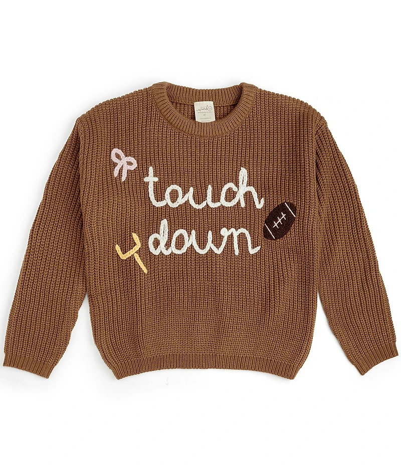 Sweet Wink Big Girls Long Sleeve Touchdown Sweater