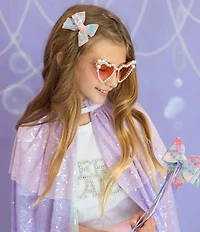 Sweet Wink Girls Mermaid Faux Pearl Embellished Cape