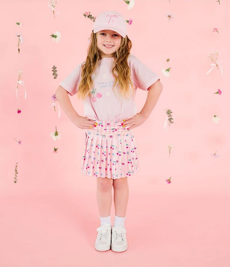 Sweet Wink Girls Mixed-Media Printed Skort