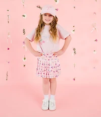 Sweet Wink Girls Mixed-Media Printed Skort