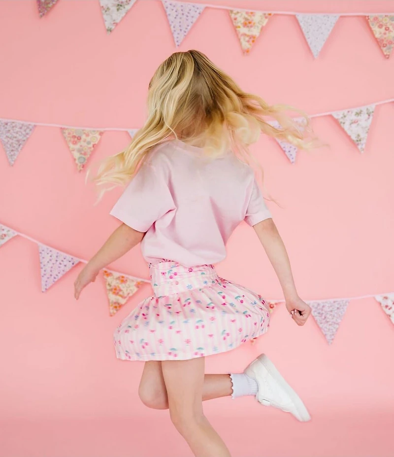 Sweet Wink Girls Mixed-Media Printed Skort