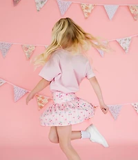 Sweet Wink Girls Mixed-Media Printed Skort