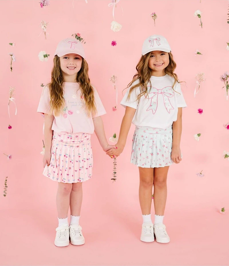 Sweet Wink Girls Mixed-Media Printed Skort