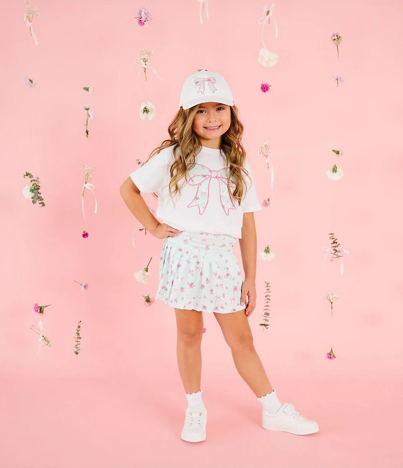 Sweet Wink Girls Rosebud & Bow-Printed Skort