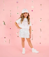 Sweet Wink Girls Rosebud & Bow-Printed Skort