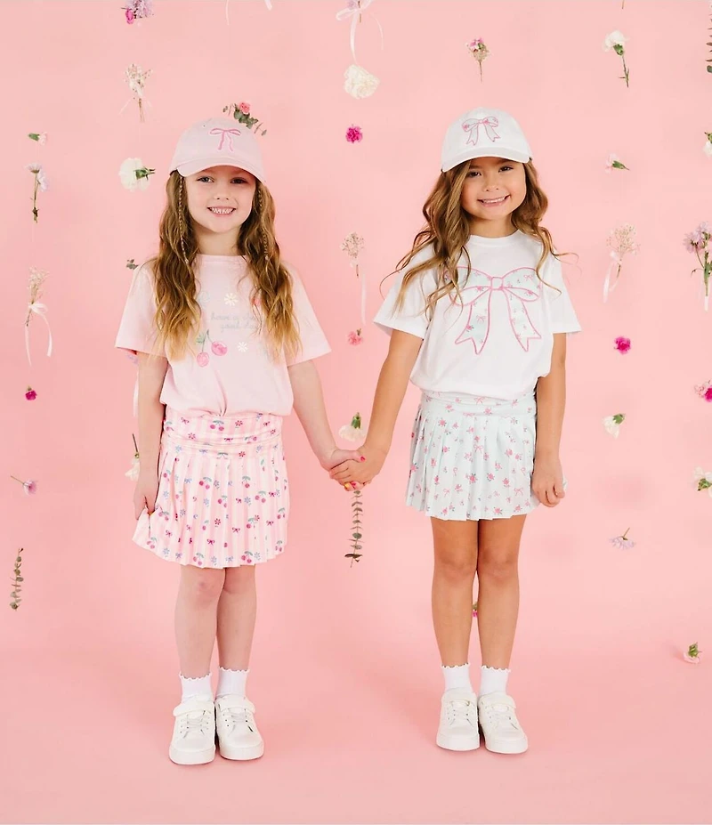 Sweet Wink Girls Rosebud & Bow-Printed Skort
