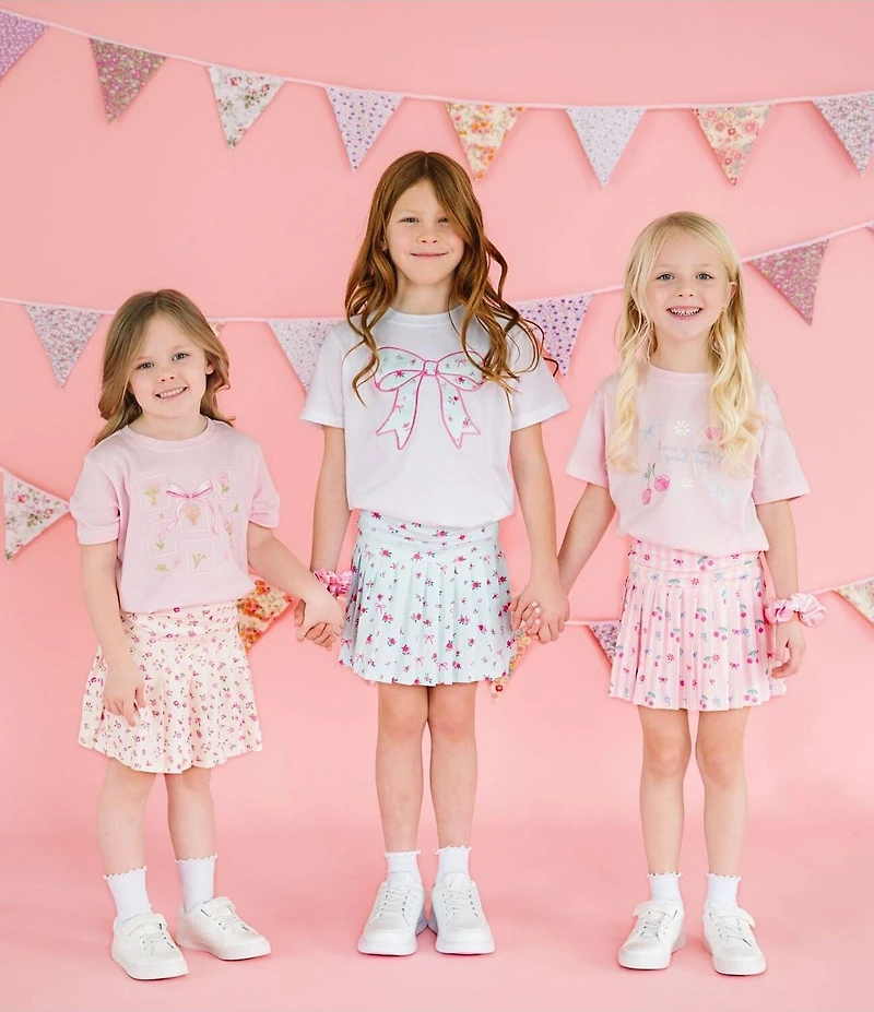 Sweet Wink Girls Rosebud & Bow-Printed Skort