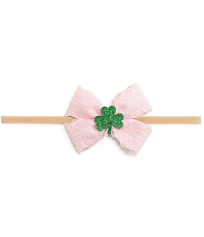 Sweet Wink Baby Girls Saint Patrick's Day Shamrock-Accented-Bow Headband