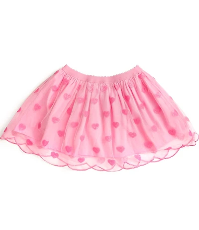 Sweet Wink Girls Sequin-Embellished-Heart-Appliqued Tulle Tutu Skirt