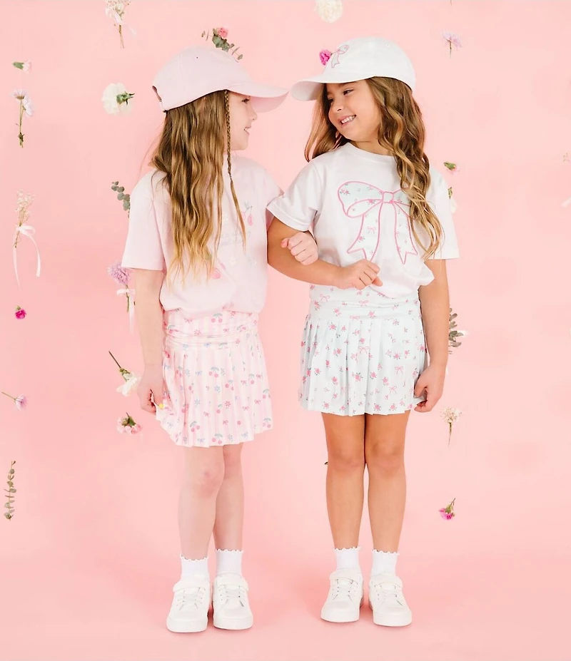 Sweet Wink Girls Short-Sleeve Daisly-Printed-Bow-Patch T-Shirt