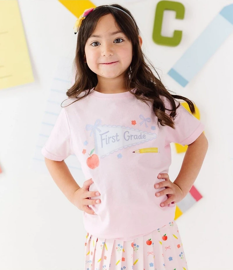 Sweet Wink Girls Short Sleeve First Grade Pennant T-Shirt