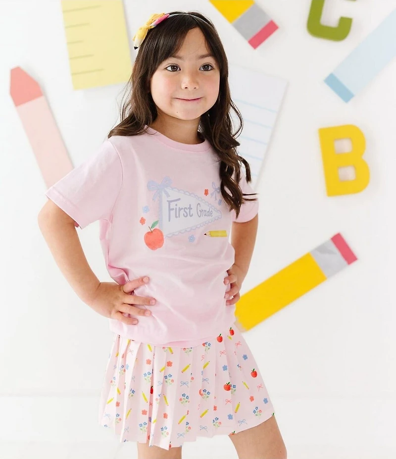 Sweet Wink Girls Short Sleeve First Grade Pennant T-Shirt