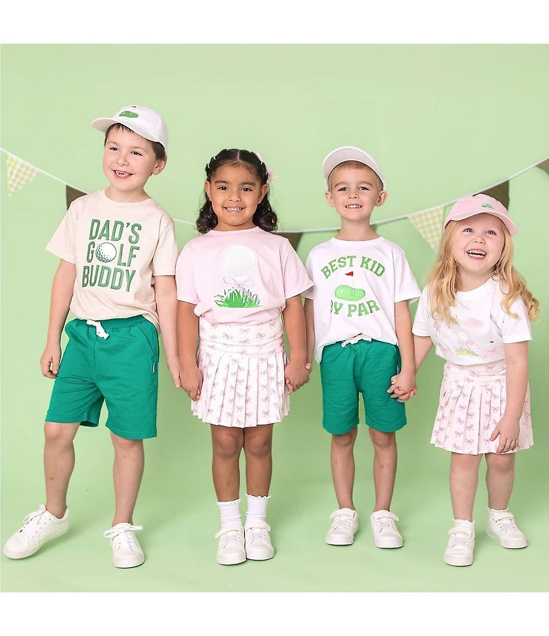 Sweet Wink Girls Short Sleeve Golf Tee Bow Patch T-Shirt