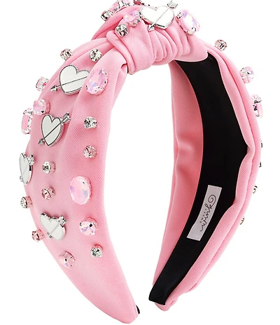 Sweet Wink Girls Silvertone-Rhinestone/Heart-Charm Headband
