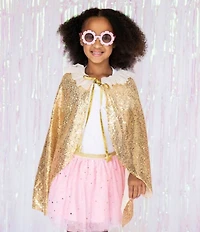 Sweet Wink Gold Sequin Dress-Up Cape