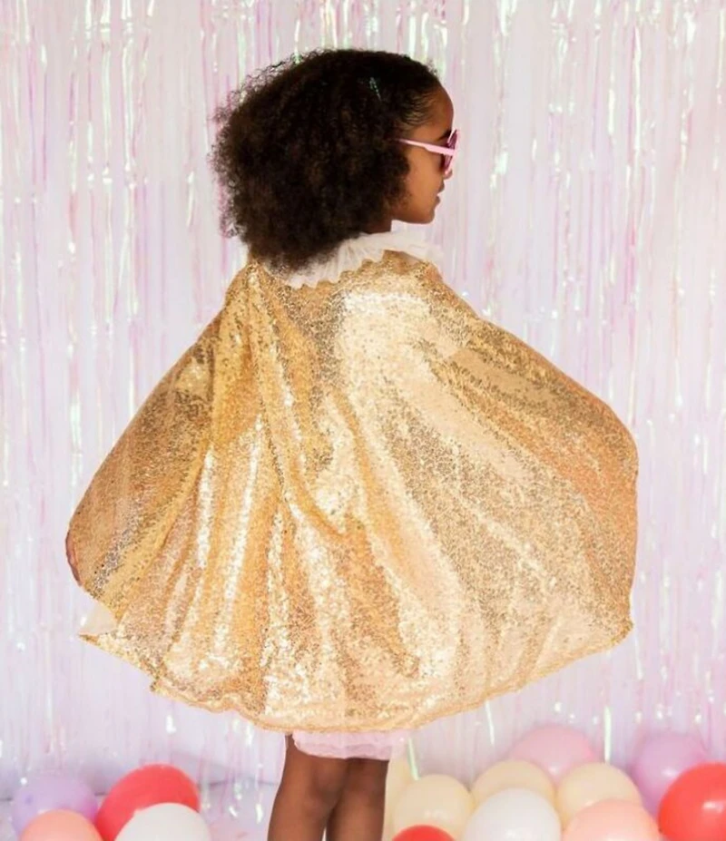 Sweet Wink Gold Sequin Dress-Up Cape