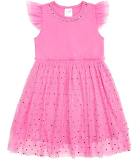 Sweet Wink Little Girls Flutter-Sleeve Embellished Tutu Dress