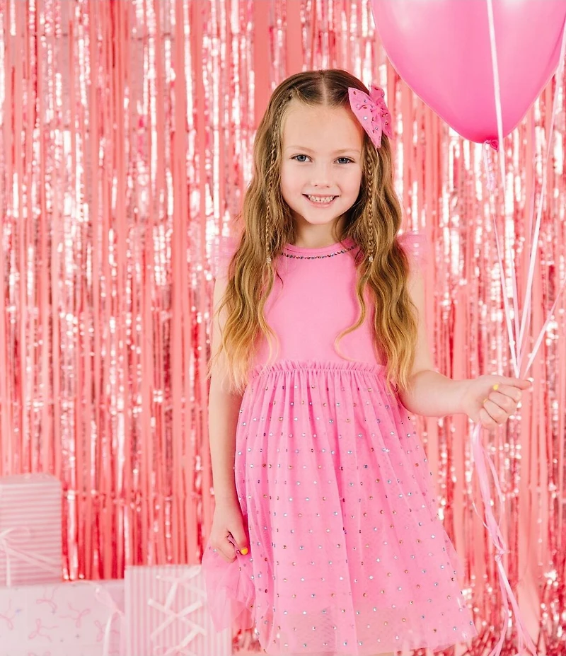 Sweet Wink Little Girls Flutter-Sleeve Embellished Tutu Dress