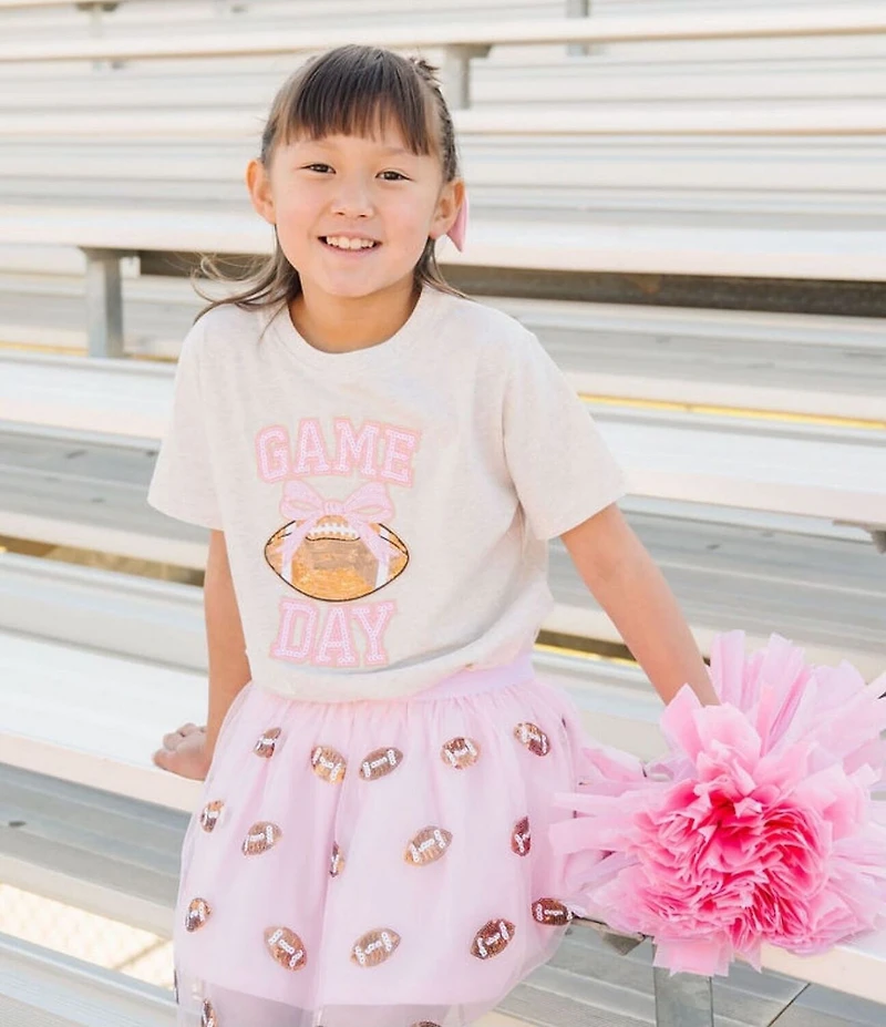 Sweet Wink Little Girls Game Day Sequin Tee