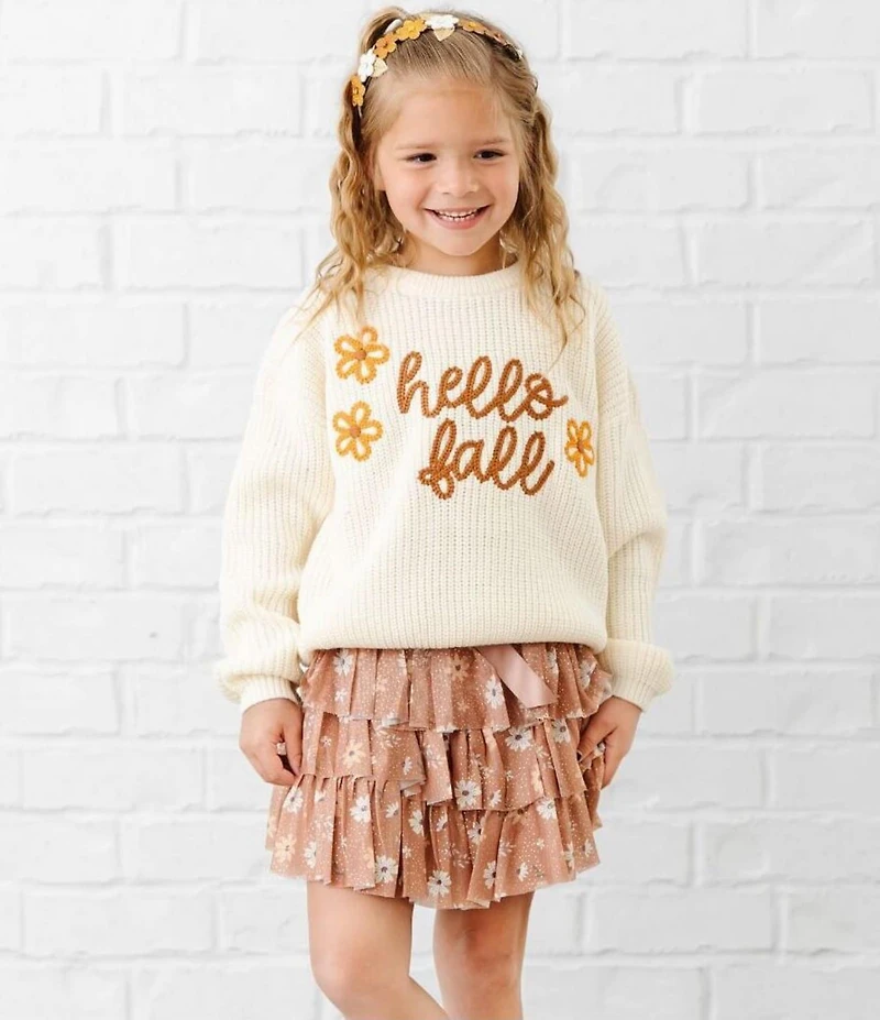 Sweet Wink Little Girls Hello Fall Knit Sweater
