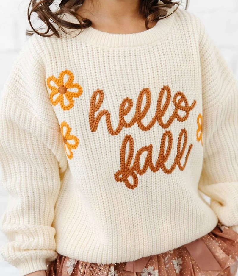 Sweet Wink Little Girls Hello Fall Knit Sweater