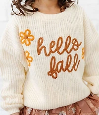 Sweet Wink Little Girls Hello Fall Knit Sweater