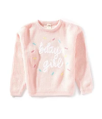 Sweet Wink Little Girls Long-Sleeve Birthday Girl Sprinkle Knit Sweater