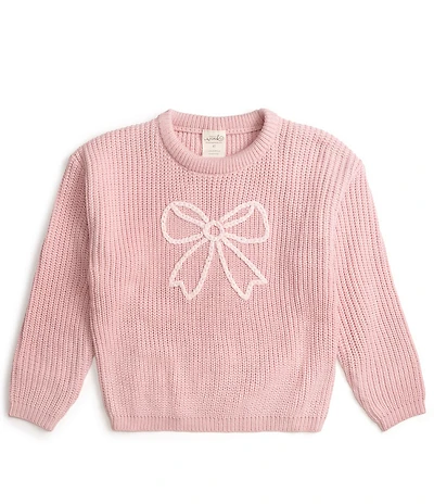 Sweet Wink Little Girls Long Sleeve Coquette Bow Sweater