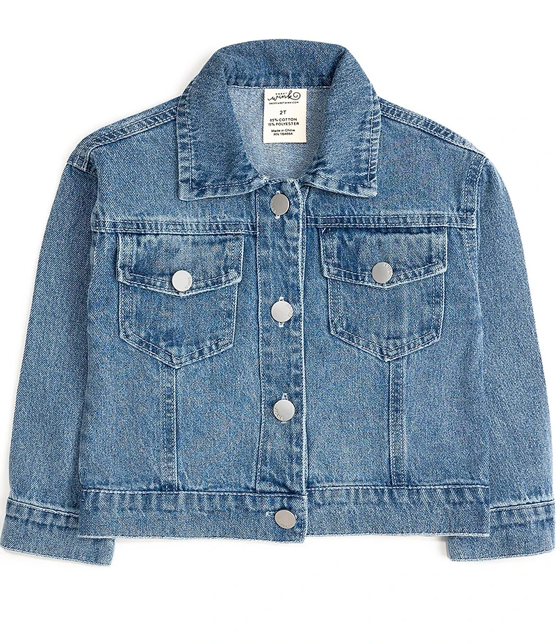 Sweet Wink Little Girls Long Sleeve Cowgirl Cutie Denim Jacket