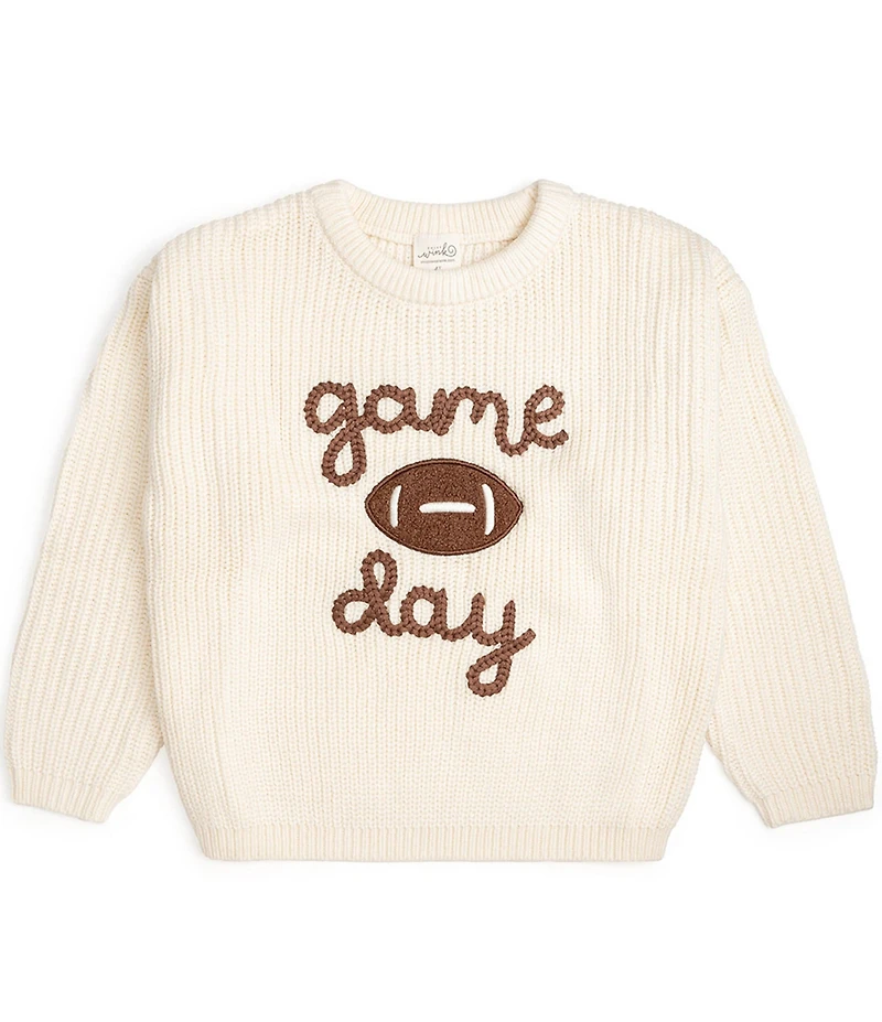 Sweet Wink Little Girls Long Sleeve Game Day Knit Sweater