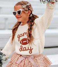 Sweet Wink Little Girls Long Sleeve Game Day Knit Sweater