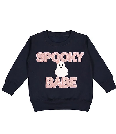 Sweet Wink Little Girls Long Sleeve Spooky Babe Sweatshirt