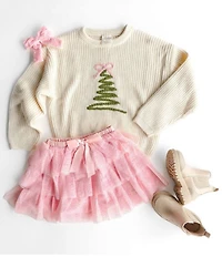 Sweet Wink Little Girls Pink Velvet Pearl Bow Clip