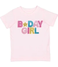 Sweet Wink Little Girls Rhinestone Embellished B Day Girl Patch T-Shirt