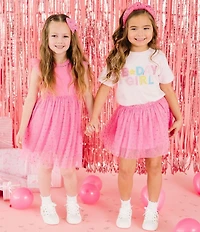 Sweet Wink Little Girls Rhinestone Embellished B Day Girl Patch T-Shirt