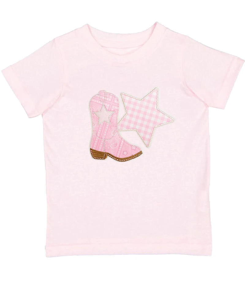 Sweet Wink Little Girls Short Sleeve Cowgirl Boot and Star T-Shirt