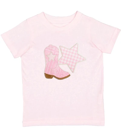 Sweet Wink Little Girls Short Sleeve Cowgirl Boot and Star T-Shirt