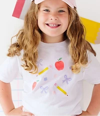 Sweet Wink Little Girls Short Sleeve Ditsy Floral Back To School T-Shirt