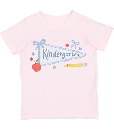 Sweet Wink Little Girls Short Sleeve Kindergarten Pennant T-Shirt