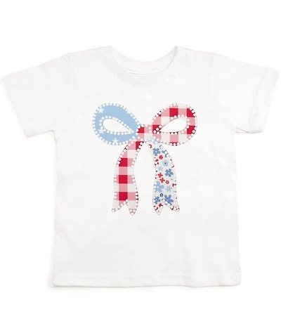 Sweet Wink Little Girls Short-Sleeve Patriotic Americana Star Patch T-Shirt