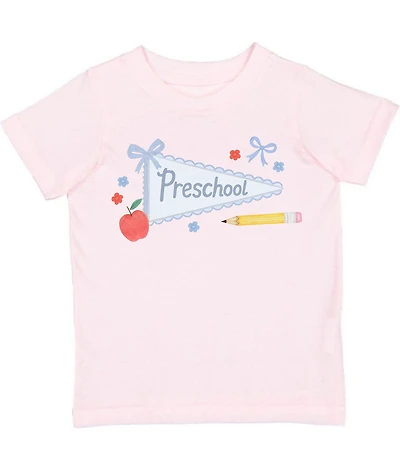 Sweet Wink Little Girls Short Sleeve Preschool Pennant T-Shirt