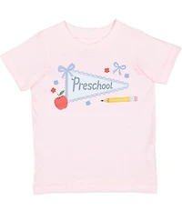Sweet Wink Little Girls Short Sleeve Preschool Pennant T-Shirt