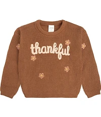 Sweet Wink Little Girls Thankful Thanksgiving Knit Sweater